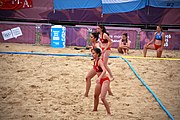Deutsch: Beachhandball bei den Olympischen Jugendspielen 2018; Tag 5, 10. November 2018; Mädchen, Hauptrunde - Kroatien-Argentinien 1:2 English: Beach handball at the 2018 Summer Youth Olympics at 11 October 2018 – Girls Main Round – Croatia-Argentina 1:2