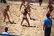 Deutsch: Beachhandball bei den Olympischen Jugendspielen 2018; Tag 4, 10. Oktober 2018; Mädchen, Vorrunde, Gruppe A - Ungarn-Chinese Taipei (Taiwan) 2:0 English: Beach handball at the 2018 Summer Youth Olympics at 10 October 2018 – Girls Preliminary Round Group A‎ – Hungary-Chinese Taipei 2:0