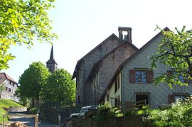 The town hall and church in Bellefosse