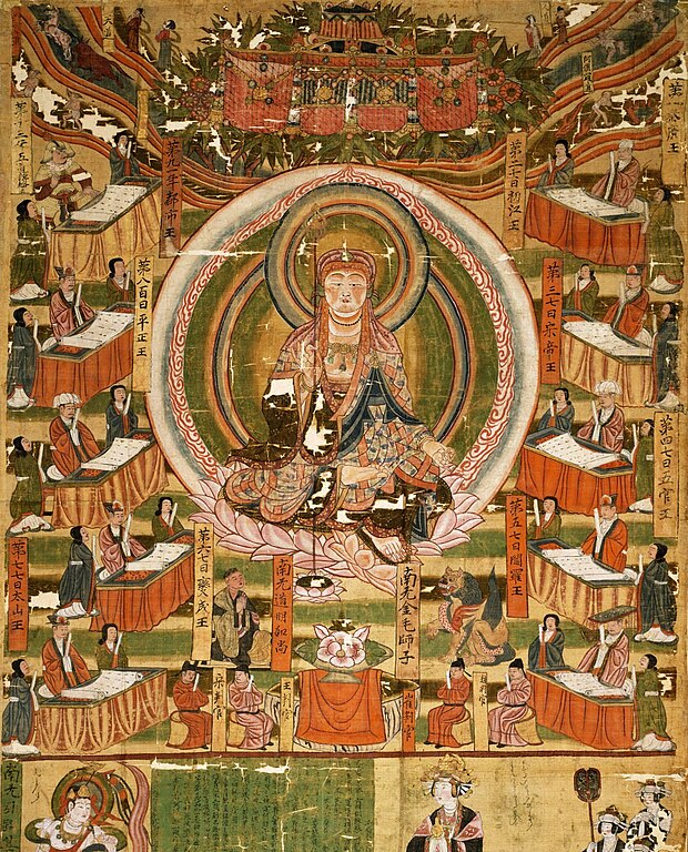 File:Bodhisattva Kshitigarbha and The Ten Kings of Hell. X century 