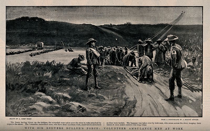 File:Boer War; volunteer ambulance at work. Process print after A Wellcome V0015517.jpg