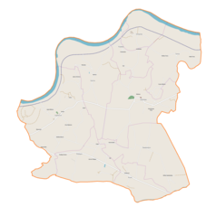 Mapa konturowa gminy Bolesław, na dole znajduje się punkt z opisem „Kuzie”
