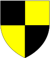 Arms of Bovile of Letheringham, Suffolk: Quarterly sable and or