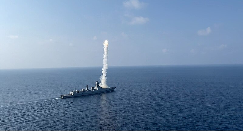 File:BrahMos-ER fired from INS Chennai on 5 March 2022 - 1.jpg