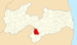 Localização de Sumé na Paraíba