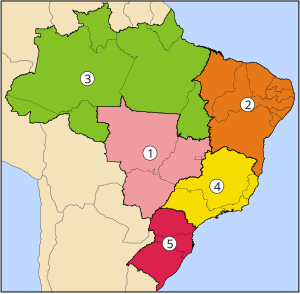 Regiones De Brasil: Historia, Regiones, Véase también