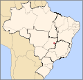 Localização do Distrito Federal (em vermelho) dentro do Brasil