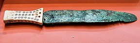 Dagger with a carved bone handle Bronze Age Dagger.jpg