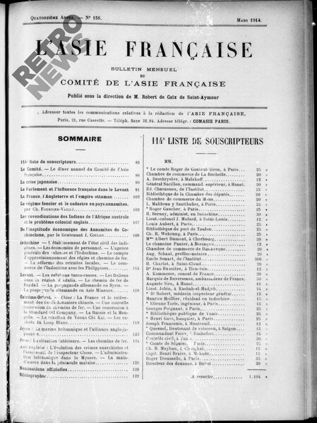 File:Bulletin du Comité de l'Asie française, numéro 156, mars 1914.pdf