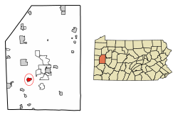 Location of Connoquenessing in Butler County, Pennsylvania.