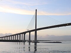 CCLEX Bridge east pylon sunrise