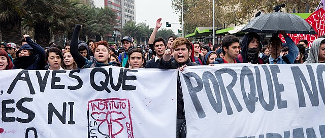 Student syndicalist general strike in Chile