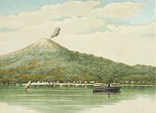 Colonial-era painting of Ternate island, c. 1883-1889. COLLECTIE TROPENMUSEUM Uitzicht op Ternate TMnr 3728-865.jpg