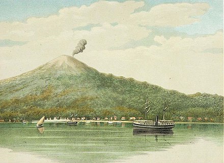 Colonial-era painting of Ternate island, c. 1883–1889.