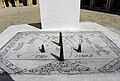 The horizontal sundial located in the courtyard