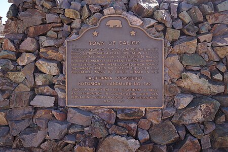 Calico Ghost Town Historical landmark n° 782. USA