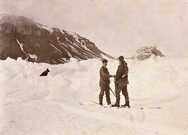 Random meeting between Fridtjof Nansen and Frederick Jackson in 1896.