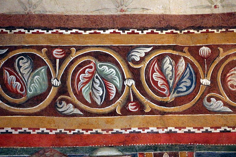 File:Cappella di san silvestro, affreschi del 1246, fasce decorative 01.jpg