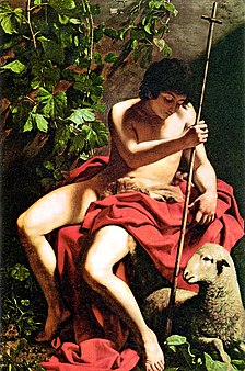Saint John the Baptist, oil on canvas, Sacristy of the Cathedral of Toledo. This painting is sometimes attributed to Caravaggio.