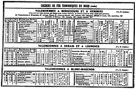 Horaires du tramway en mai 1914.