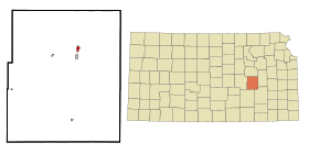 Chase County Kansas Incorporated and Unincorporated areas Strong City Highlighted.svg