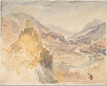 Châtel-Argent et le Val d'Aoste vu du dessus de Villeneuve. William Turner, 1836. Metropolitan, New York.