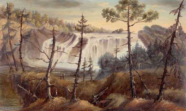 Chaudière Falls, painting by Joseph Légaré