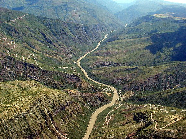 View of the Sogamoso River in the Chicamocha Canyon, Girón to Zapatoca.