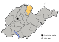 Location of Dongying City in the province ChinaShandongDongying.png