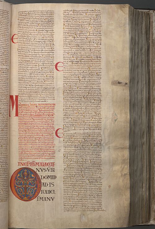 Book of Zechariah (13:9-14:21) in Latin in Codex Gigas, made around 13th century.