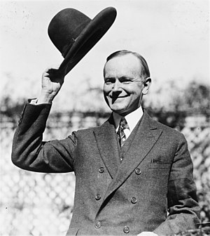 Coolidge after signing indian treaty.jpg