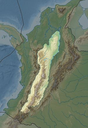 Extension of the Central Cordillera in Colombia