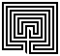 path through square Cretan labyrinth