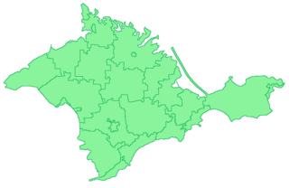 Respubliko Krimeo (verde) sur la mapo de la Krimea duoninsulo