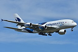 A Malaysia Airlines Airbus A380-800