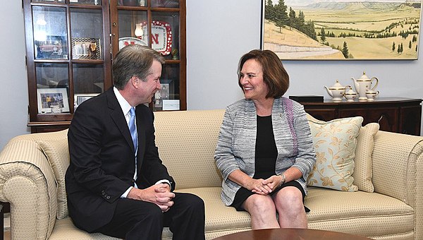 Fischer with Judge Brett Kavanaugh in July 2018