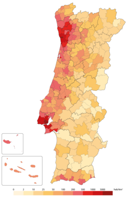 Demografía De Portugal: Evolución histórica, Estructura etaria, Distribuciones regionales