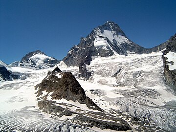 Dent Blanche mit Zinalgletscher English: from North, Zinal glacier