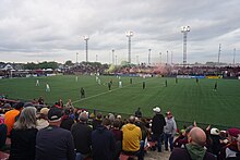 Detroit City FC playing against San Antonio FC at Keyworth Stadium in 2023 Detroit City FC v. San Antonio FC 2023 01 (kick-off).jpg