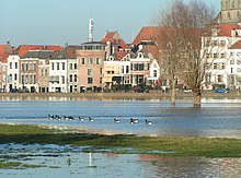 Winterliches Hochwasser in Deventer