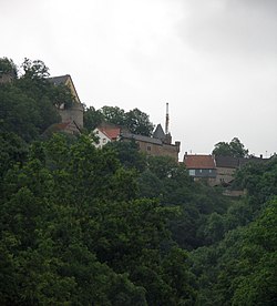 Schloss Dhaun, kilátás a Kellenbach -völgyből