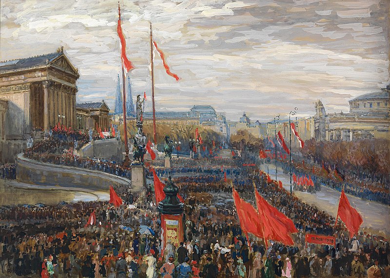 File:Die Ausrufung der Republik vor dem Parlament am 12. November 1918.jpg