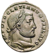 Follis Diocletians, de stichter van de tetrarchie en hoofd van de keizerlijke conferentie