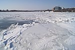Frozen Don River in winter, Rostov-on-Don