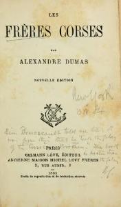 Alexandre Dumas Les Frères corses, Othon l’archer, 1881    