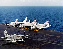 VF-213 F-4s on USS Kitty Hawk in 1968 EA-1F USS Kitty Hawk 1968.jpg