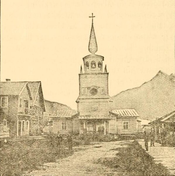 File:Eliza Ruhamah Scidmore, engraving of St. Michael's Cathedral, Sitka, Alaska (1886).jpg