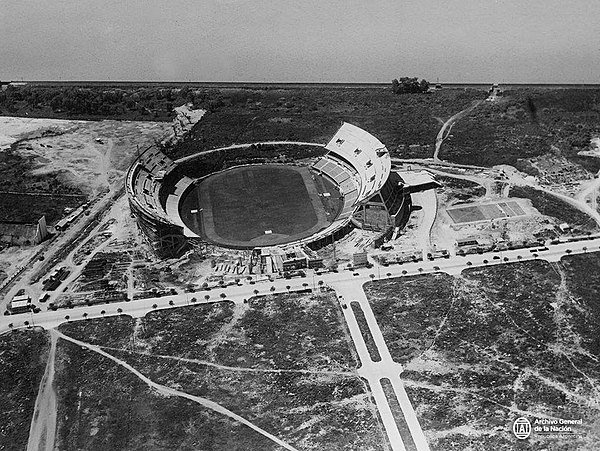 The stadium under construction, 1937