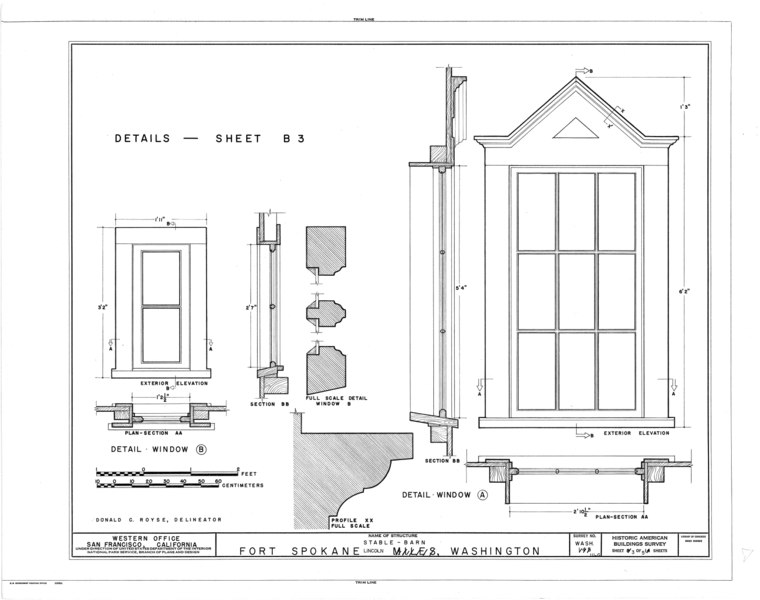 File:Fort Spokane, Stable Barn, Lincoln, Lincoln County, WA HABS WASH,22-LINC.V,1G- (sheet 3 of 5).tif