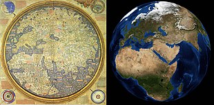 Map : World map 1460 1924, Das ist die Mapa mudi vo alle Land : un  Kungreich wie sie ligend in der gaze Welt , Antique Vintage Reproduction